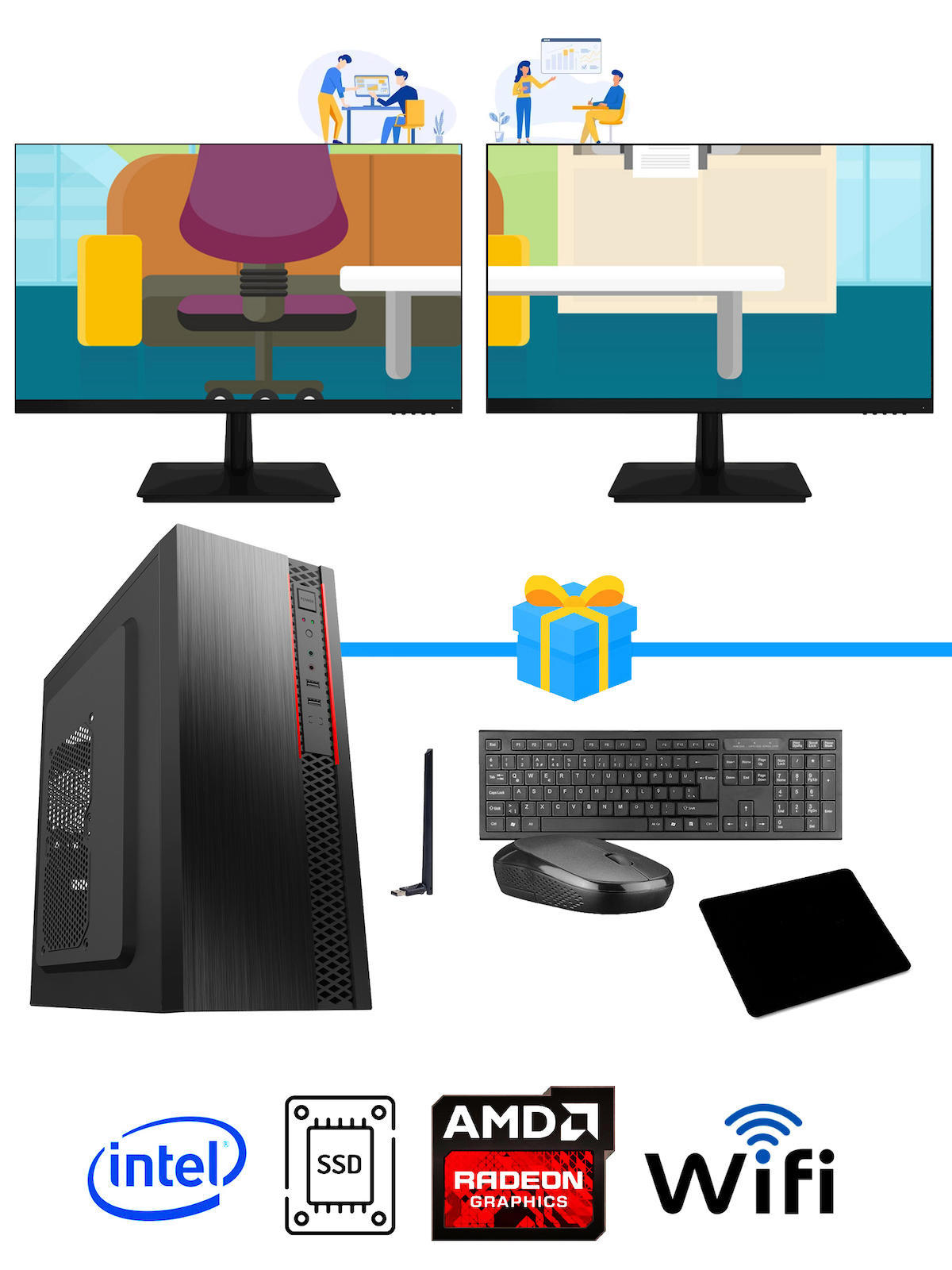 Ramtech Workforce OF710-350 Harici Radeon R5 230 Ekran Kartlı AMD Ryzen 9 i7-10700F 8 GB Ram DDR4 256 GB SSD Mid Tower
FreeDos Masaüstü Bilgisayar