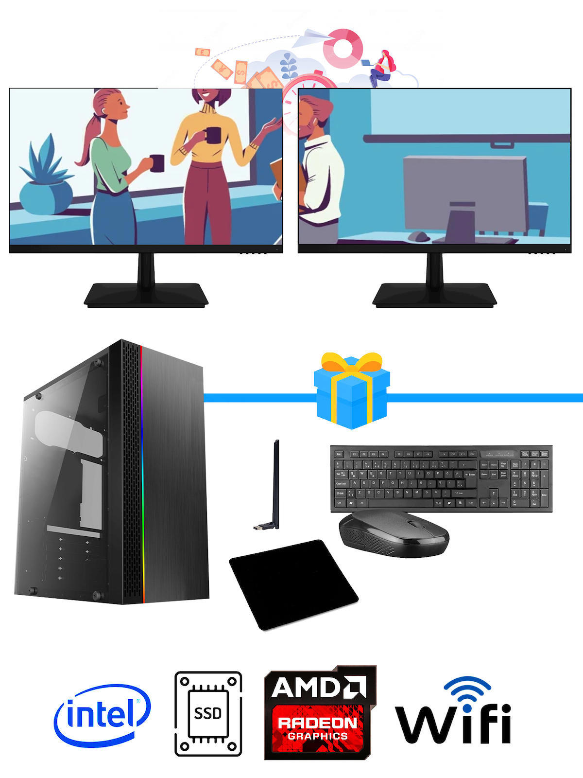 Ramtech Workforce OF310-231 Harici Radeon R5 230 Ekran Kartlı AMD Ryzen 7 i3 10100F 8 GB Ram DDR4 512 GB SSD Mid Tower
FreeDos Masaüstü Bilgisayar