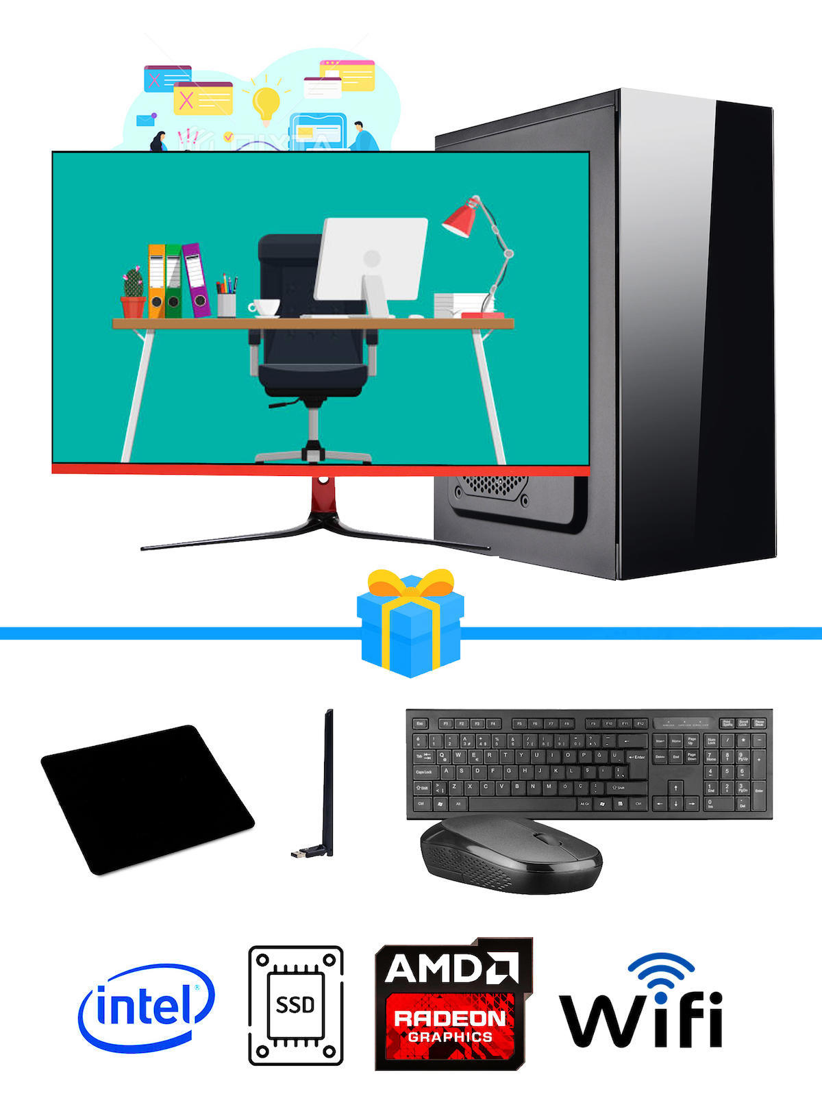 Ramtech Workforce OF310-203 Harici Radeon R5 230 Ekran Kartlı AMD Ryzen 7 i3 10100F 16 GB Ram DDR4 256 GB SSD Mid Tower
FreeDos Masaüstü Bilgisayar