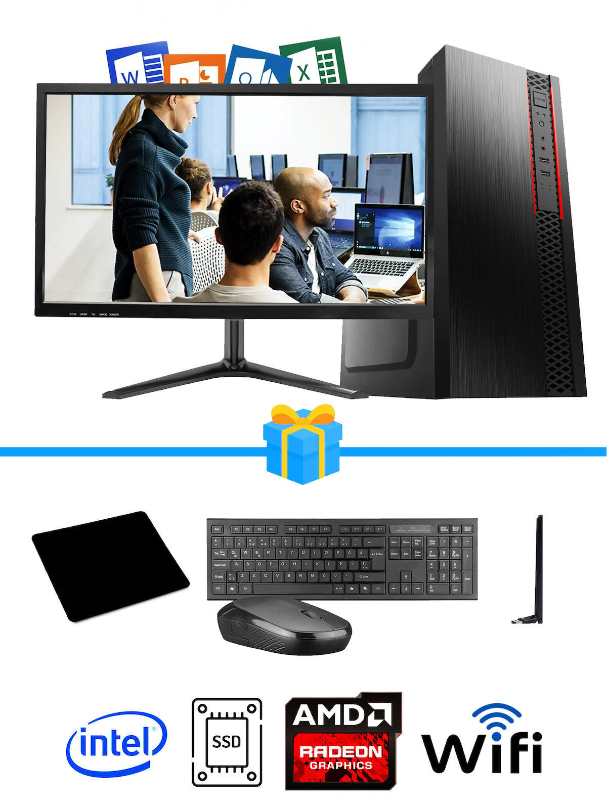 Ramtech Workforce OF710-300 Harici Radeon R5 230 Ekran Kartlı AMD Ryzen 9 i7-10700F 16 GB Ram DDR4 512 GB SSD Mid Tower
 FreeDos Masaüstü Bilgisayar