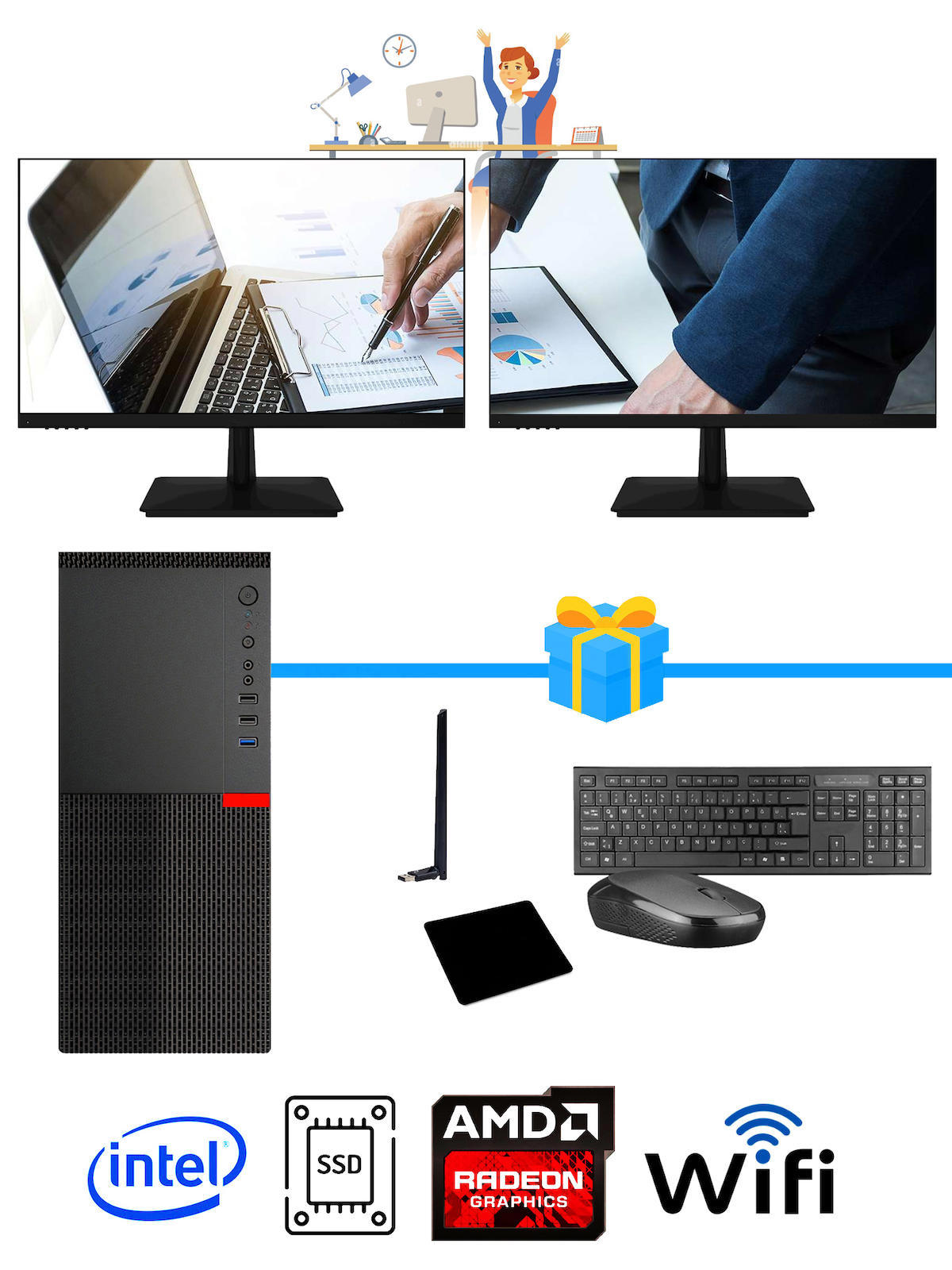 Ramtech Workforce OF510-0104 Harici Radeon R5 230 Ekran Kartlı AMD Ryzen 9 i5 10400F 8 GB Ram DDR4 256 GB SSD Mid Tower
FreeDos Masaüstü Bilgisayar