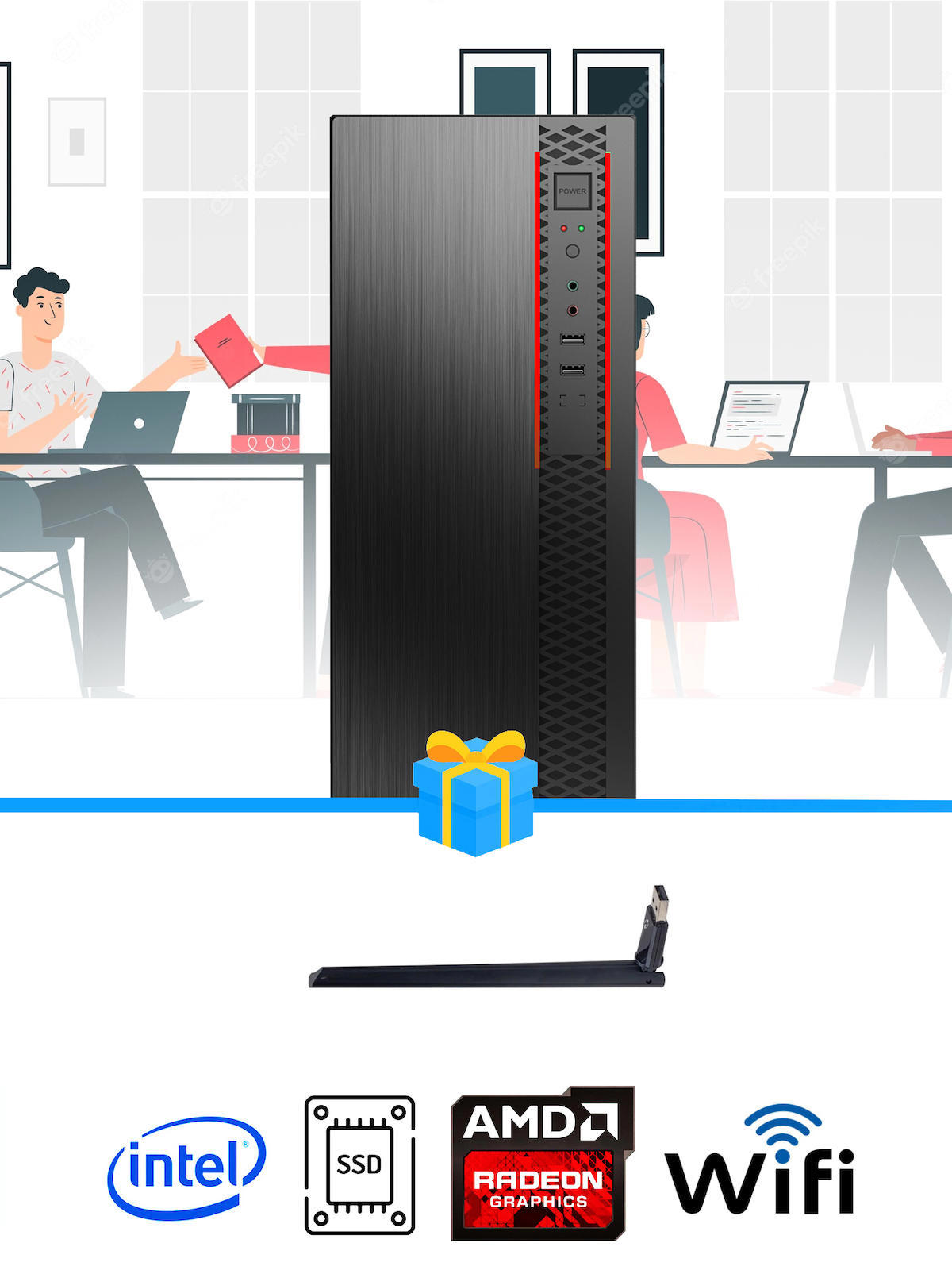 Ramtech Workforce OF310-140 Harici Radeon R5 230 Ekran Kartlı AMD Ryzen 7 i3 10100F 8 GB Ram DDR4 256 GB SSD Mid Tower
 FreeDos Masaüstü Bilgisayar