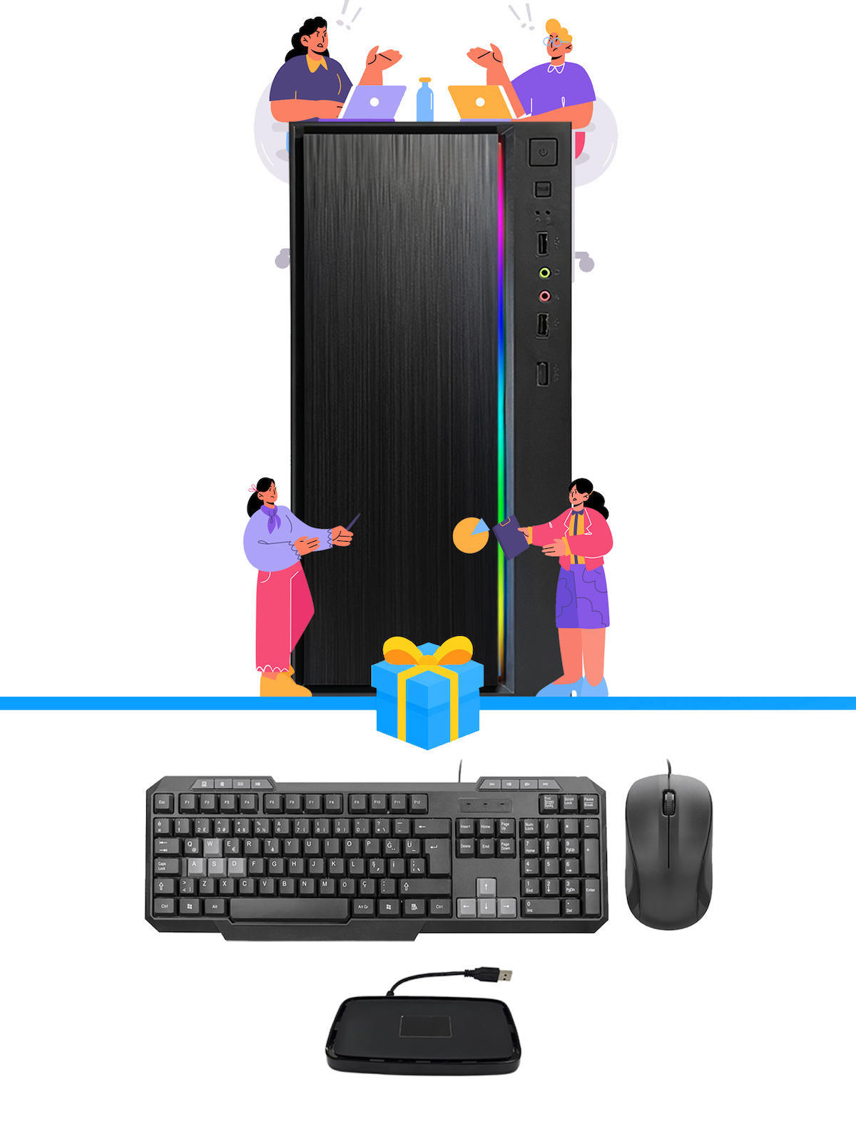 Ramtech Workforce WF345 AMD Ryzen 9 i3 4130 8 GB Ram DDR3 128 GB SSD Mid Tower
FreeDos Masaüstü Bilgisayar