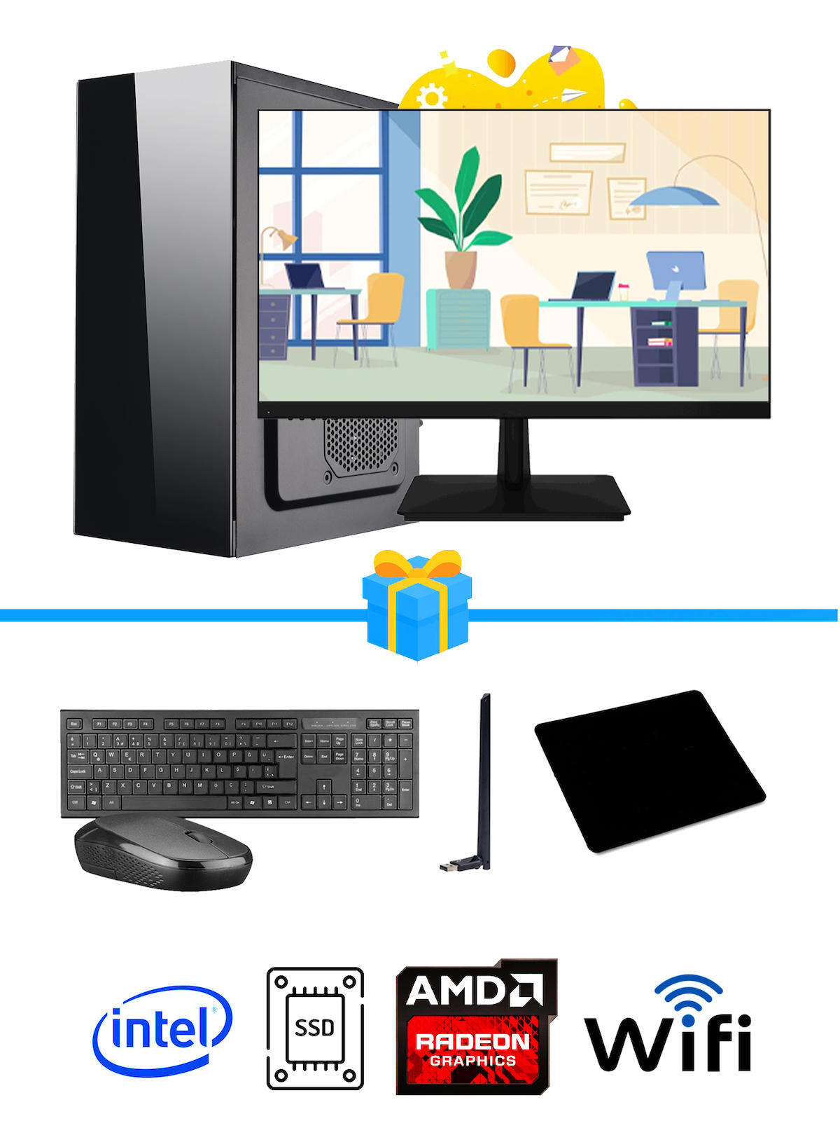 Ramtech Workforce OF310-181 Harici Radeon R5 230 Ekran Kartlı AMD Ryzen 7 i3 10100F 8 GB Ram DDR4 128 GB SSD Mid Tower
FreeDos Masaüstü Bilgisayar