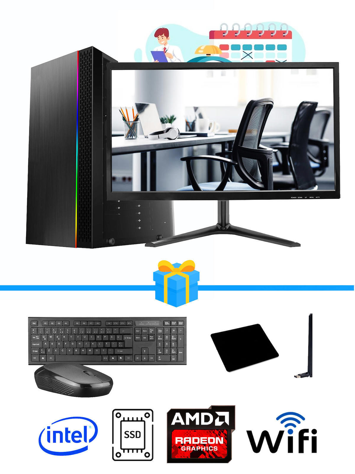 Ramtech Workforce OF310-159 Harici Radeon R5 230 Ekran Kartlı AMD Ryzen 7 i3 10100F 8 GB Ram DDR4 512 GB SSD Mid Tower
FreeDos Masaüstü Bilgisayar