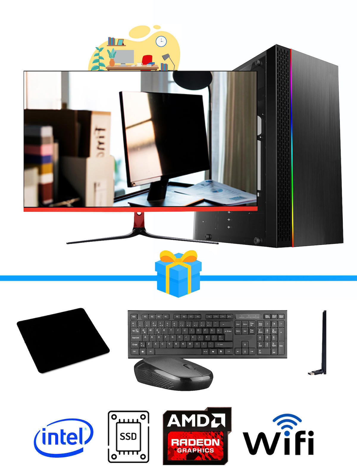 Ramtech Workforce OF710-339 Harici Radeon R5 230 Ekran Kartlı AMD Ryzen 9 i7-10700F 8 GB Ram DDR4 512 GB SSD Mid Tower
FreeDos Masaüstü Bilgisayar