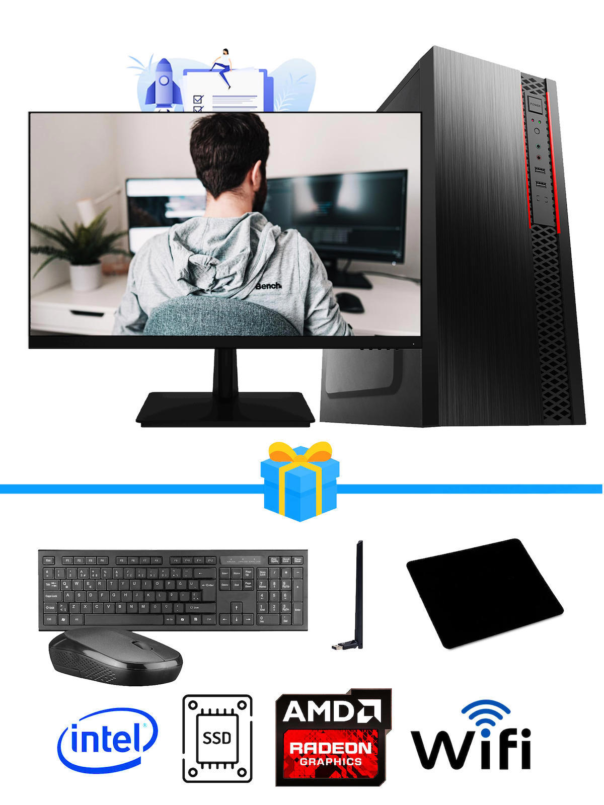 Ramtech Workforce OF510-062 Harici Radeon R5 230 Ekran Kartlı AMD Ryzen 9 i5 10400F 8 GB Ram DDR4 256 GB SSD Mid Tower
FreeDos Masaüstü Bilgisayar