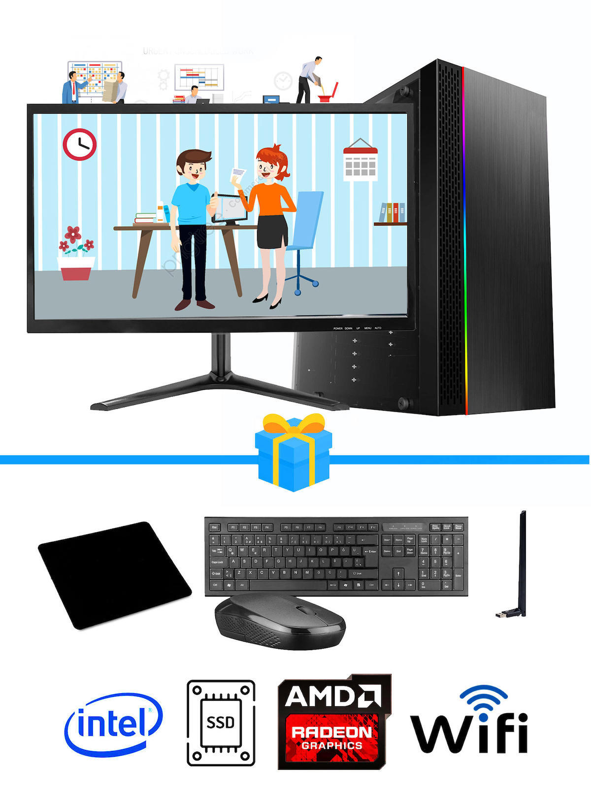 Ramtech Workforce OF710-277 Harici Radeon R5 230 Ekran Kartlı AMD Ryzen 9 i7-10700F 16 GB Ram DDR4 128 GB SSD Mid Tower
FreeDos Masaüstü Bilgisayar