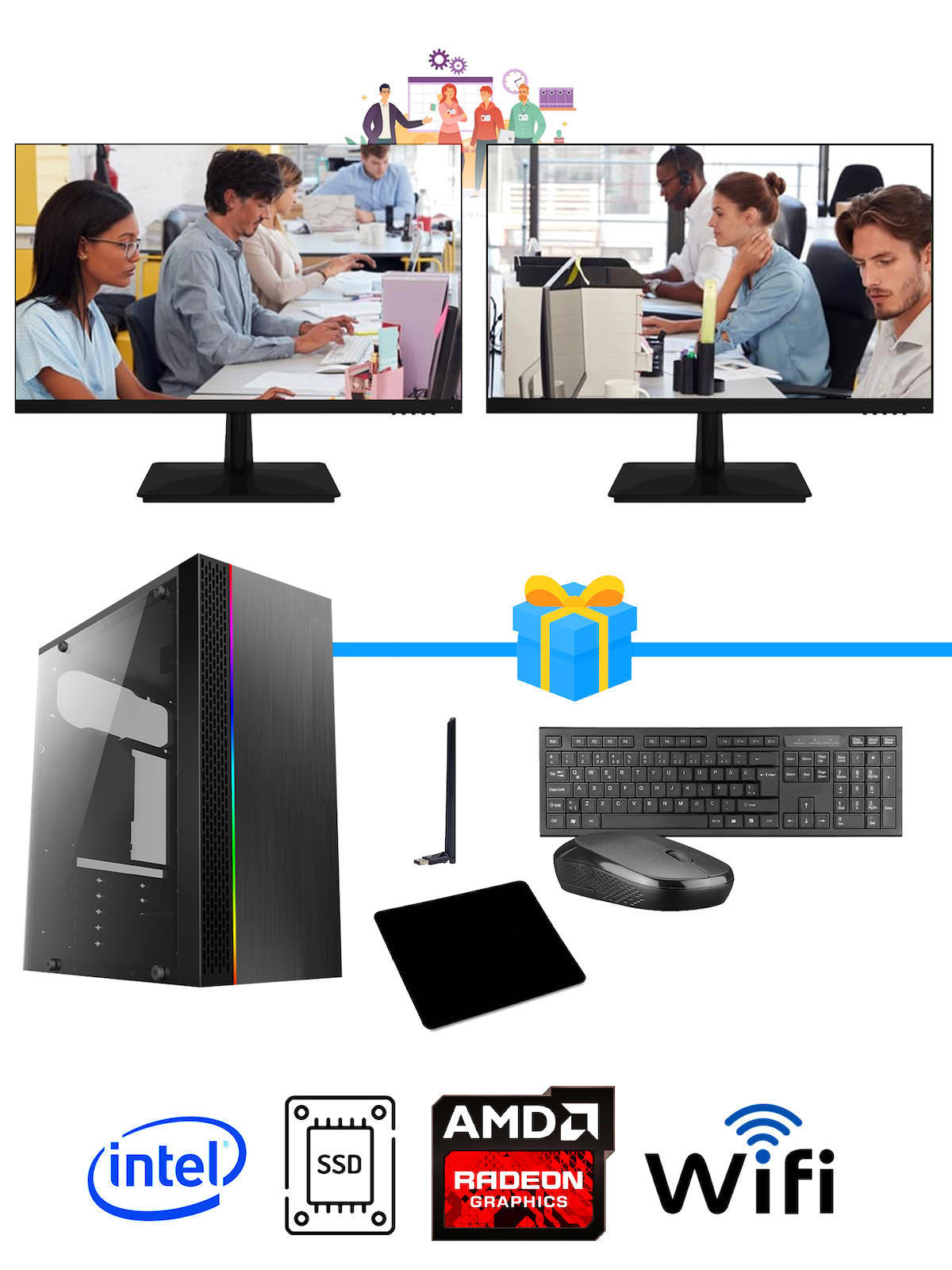 Ramtech Workforce OF310-227 Harici Radeon R5 230 Ekran Kartlı AMD Ryzen 7 i3 10100F 16 GB Ram DDR4 256 GB SSD Mid Tower
 FreeDos Masaüstü Bilgisayar