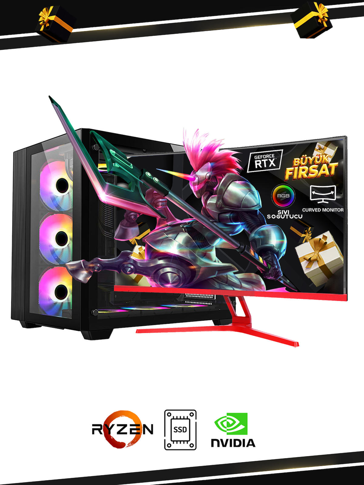 Ramtech RG179-M75 Harici GeForce RTX 3050 Ekran Kartlı AMD Ryzen 9 3600 16 GB Ram DDR4 256 GB SSD Mid Tower
FreeDos Masaüstü Bilgisayar