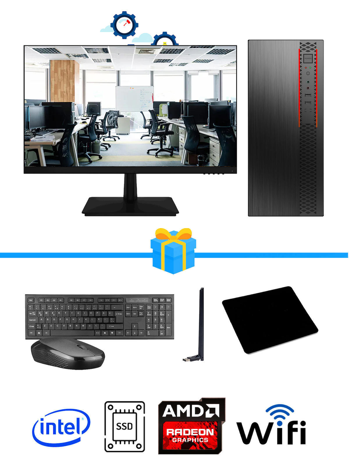 Ramtech Workforce OF310-196 Harici Radeon R5 230 Ekran Kartlı AMD Ryzen 7 i3 10100F 16 GB Ram DDR4 128 GB SSD Mid Tower
 FreeDos Masaüstü Bilgisayar