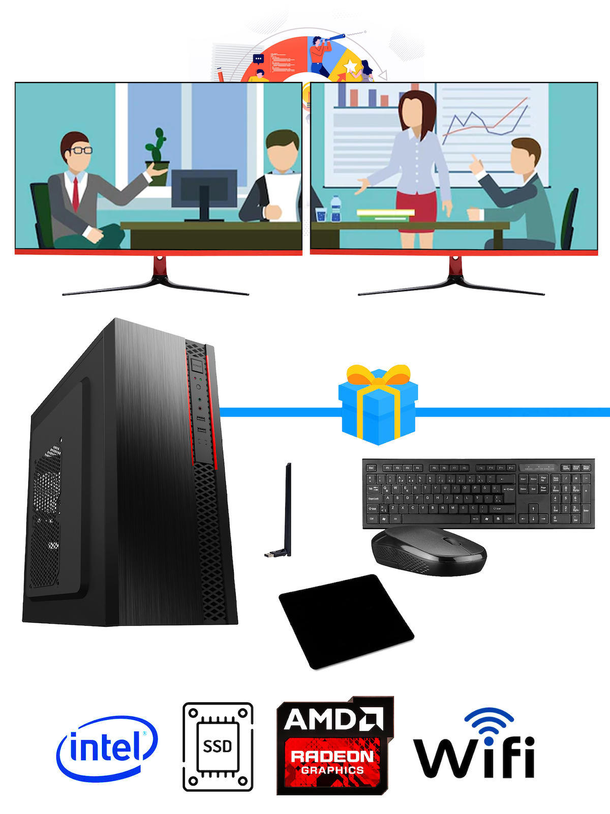 Ramtech Workforce OF710-376 Harici Radeon R5 230 Ekran Kartlı AMD Ryzen 9 i7-10700F 16 GB Ram DDR4 128 GB SSD Mid Tower
FreeDos Masaüstü Bilgisayar