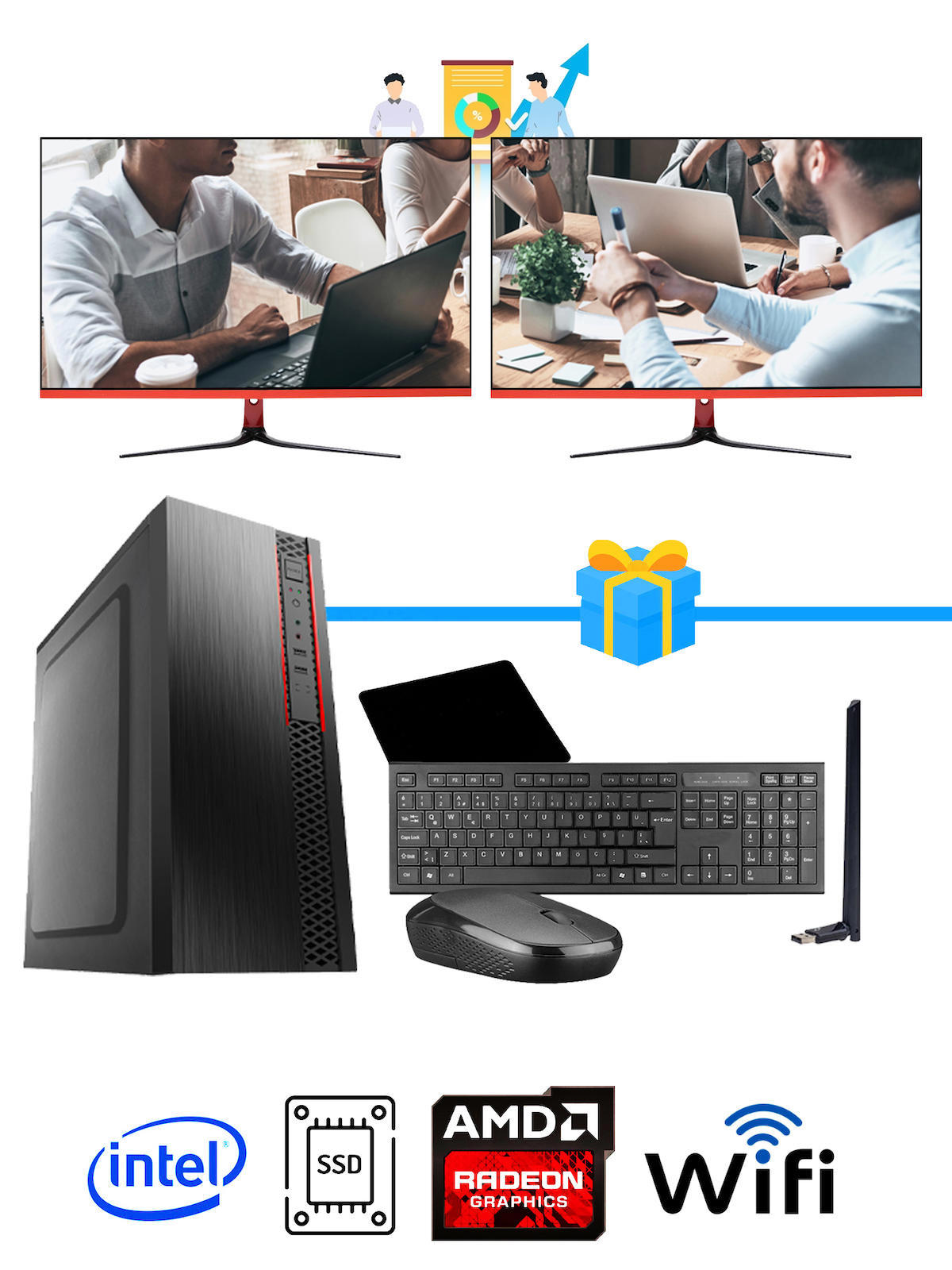 Ramtech Workforce OF510-0124 Harici Radeon R5 230 Ekran Kartlı AMD Ryzen 9 i5 10400F 16 GB Ram DDR4 128 GB SSD Mid Tower
 FreeDos Masaüstü Bilgisayar