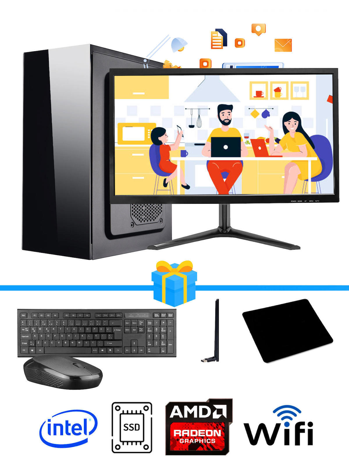 Ramtech Workforce OF510-023 Harici Radeon R5 230 Ekran Kartlı AMD Ryzen 9 i5 10400F 16 GB Ram DDR4 256 GB SSD Mid Tower
FreeDos Masaüstü Bilgisayar