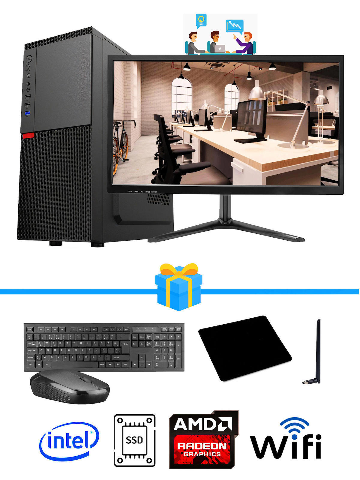 Ramtech Workforce OF310-168 Harici Radeon R5 230 Ekran Kartlı AMD Ryzen 7 i3 10100F 16 GB Ram DDR4 512 GB SSD Mid Tower
FreeDos Masaüstü Bilgisayar