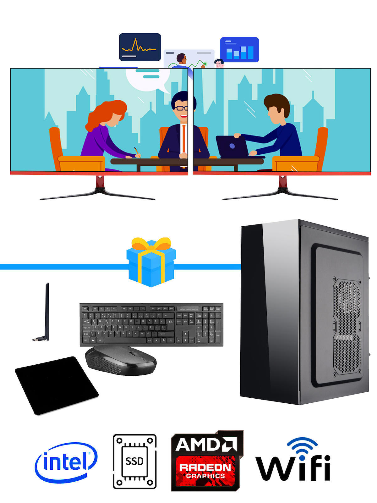 Ramtech Workforce OF710-377 Harici Radeon R5 230 Ekran Kartlı AMD Ryzen 9 i7-10700F 16 GB Ram DDR4 256 GB SSD Mid Tower
FreeDos Masaüstü Bilgisayar