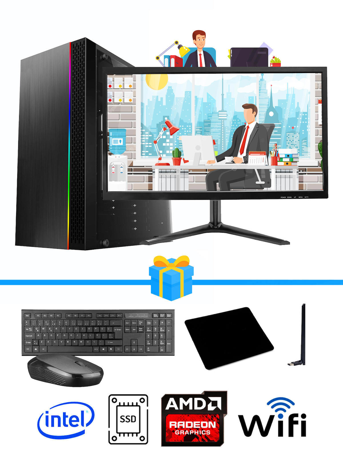 Ramtech Workforce OF510-051 Harici Radeon R5 230 Ekran Kartlı AMD Ryzen 9 i5 10400F 8 GB Ram DDR4 512 GB SSD Mid Tower
FreeDos Masaüstü Bilgisayar
