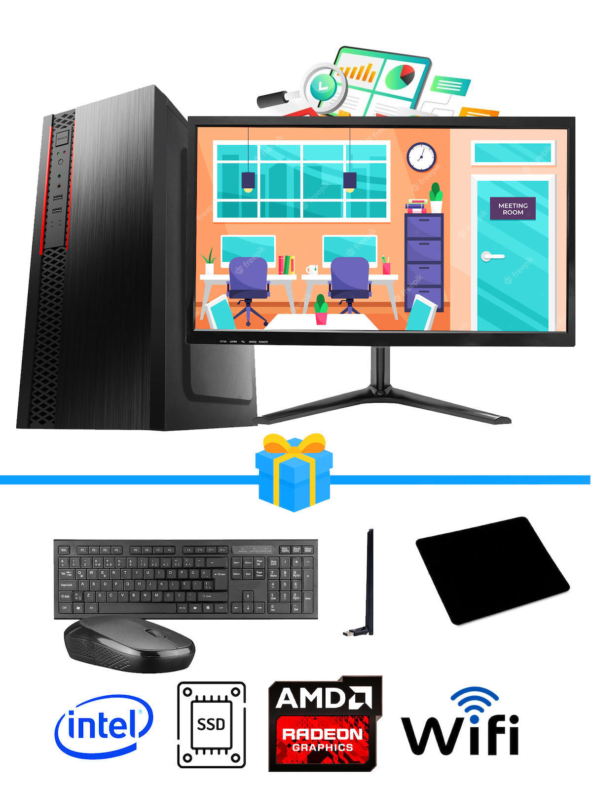 Ramtech Workforce OF510-052 Harici Radeon R5 230 Ekran Kartlı AMD Ryzen 9 i5 10400F 16 GB Ram DDR4 128 GB SSD Mid Tower
FreeDos Masaüstü Bilgisayar