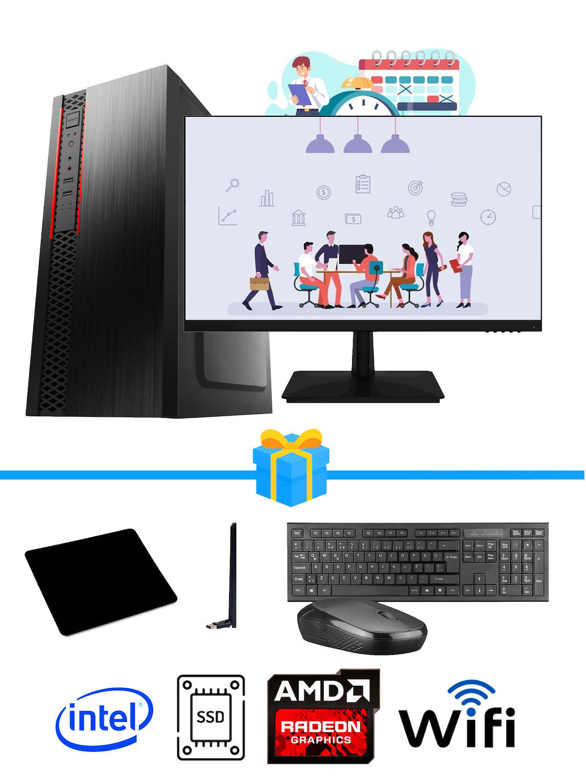 Ramtech Workforce OF710-310 Harici Radeon R5 230 Ekran Kartlı AMD Ryzen 9 i7-10700F 16 GB Ram DDR4 128 GB SSD Mid Tower
 FreeDos Masaüstü Bilgisayar