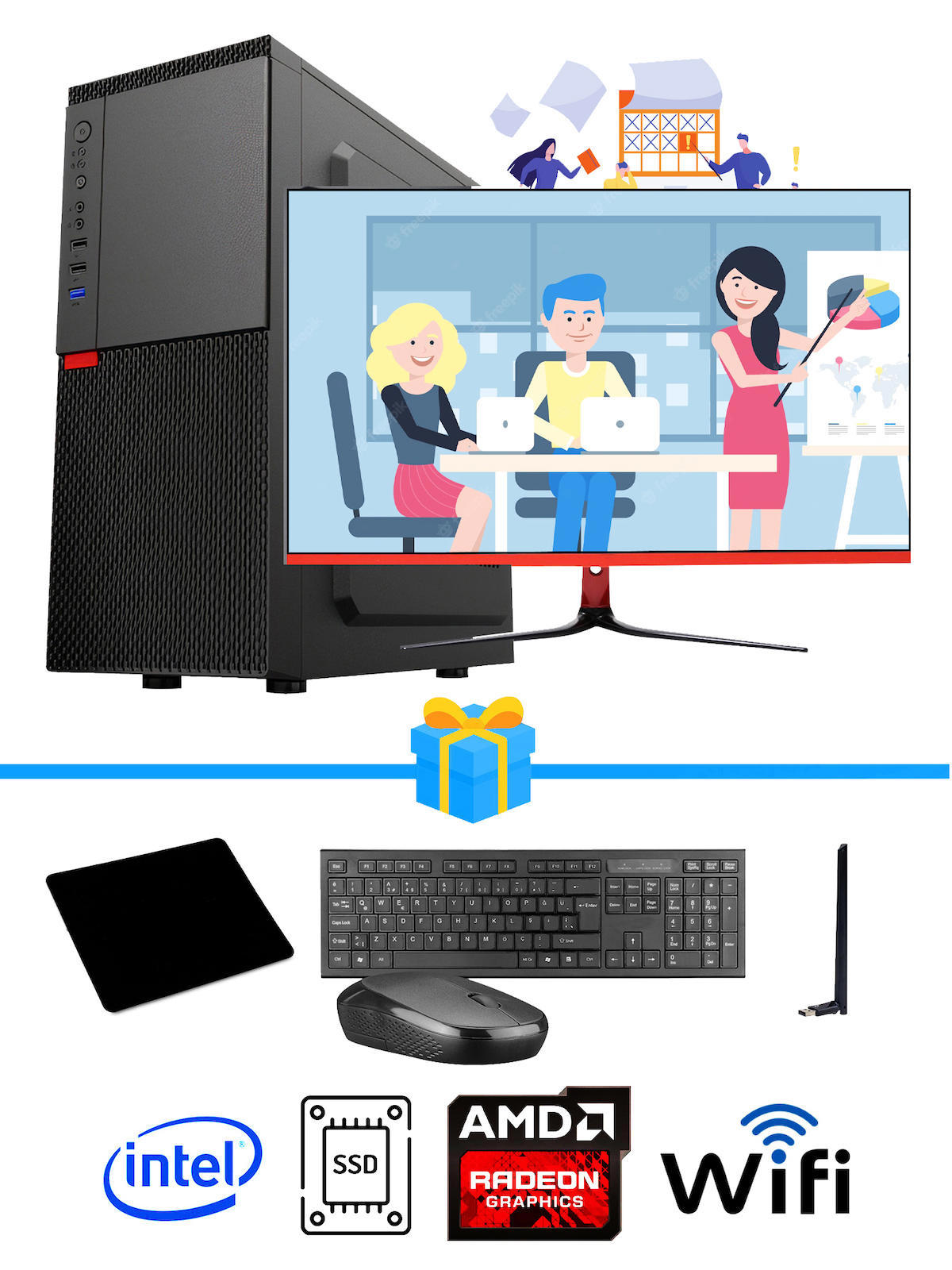 Ramtech Workforce OF510-074 Harici Radeon R5 230 Ekran Kartlı AMD Ryzen 9 i5 10400F 8 GB Ram DDR4 256 GB SSD Mid Tower
FreeDos Masaüstü Bilgisayar