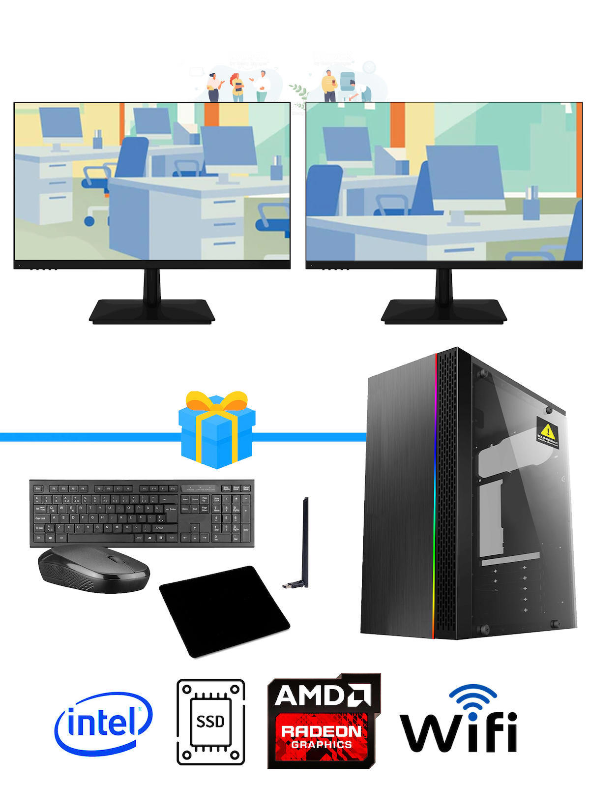 Ramtech Workforce OF510-098 Harici Radeon R5 230 Ekran Kartlı AMD Ryzen 9 i5 10400F 8 GB Ram DDR4 256 GB SSD Mid Tower
 FreeDos Masaüstü Bilgisayar