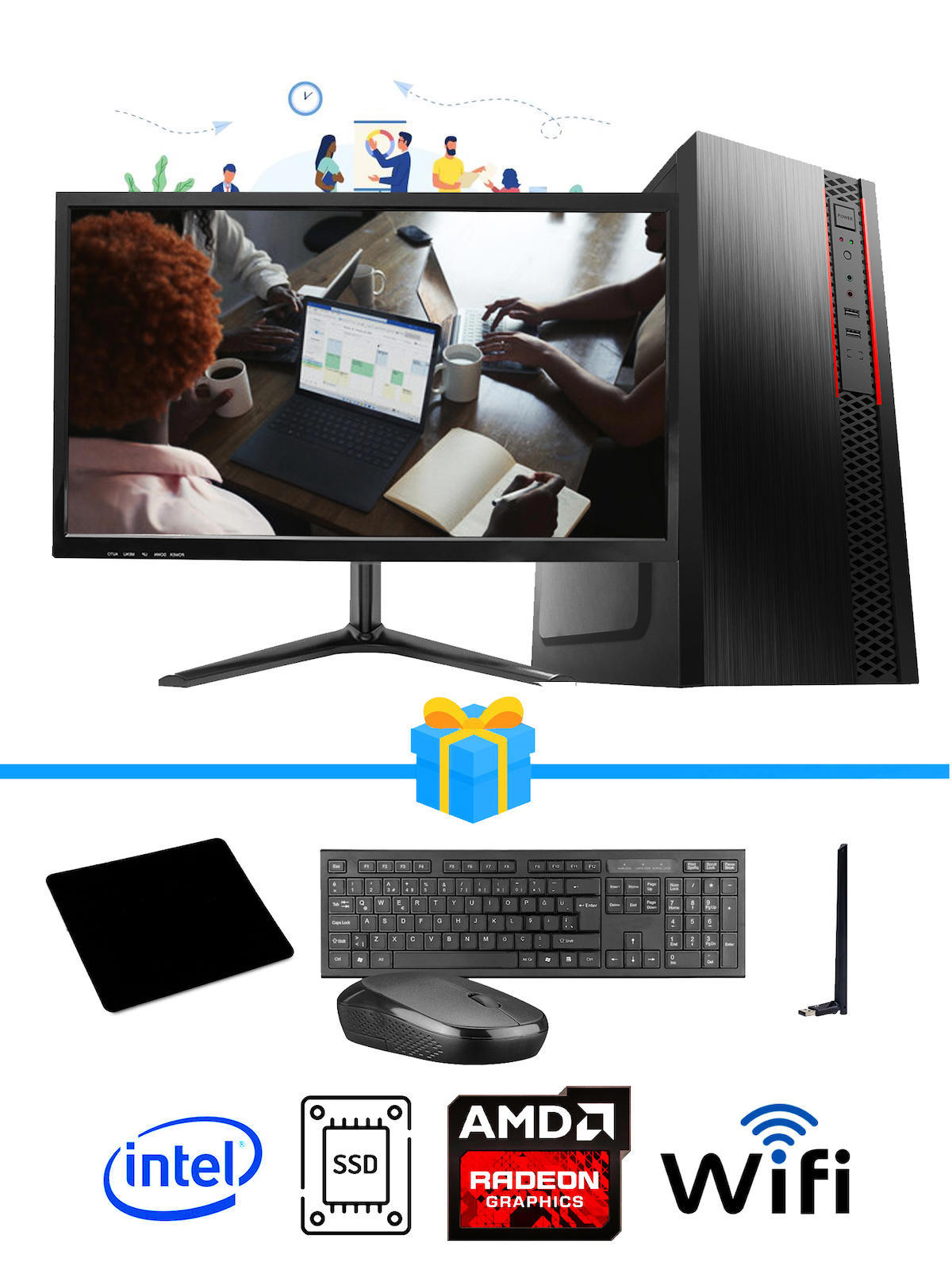 Ramtech Workforce OF310-166 Harici Radeon R5 230 Ekran Kartlı AMD Ryzen 7 i3 10100F 16 GB Ram DDR4 128 GB SSD Mid Tower
 FreeDos Masaüstü Bilgisayar