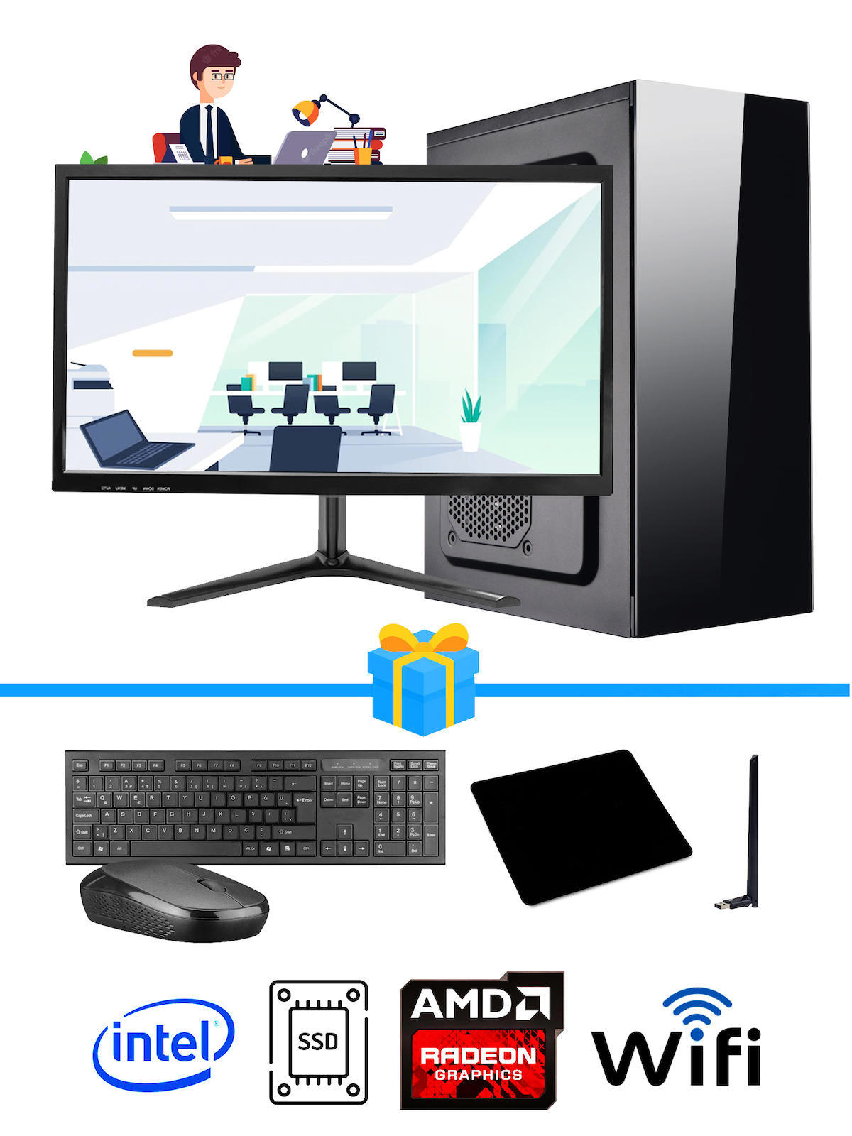 Ramtech Workforce OF310-153 Harici Radeon R5 230 Ekran Kartlı AMD Ryzen 7 i3 10100F 8 GB Ram DDR4 512 GB SSD Mid Tower
FreeDos Masaüstü Bilgisayar
