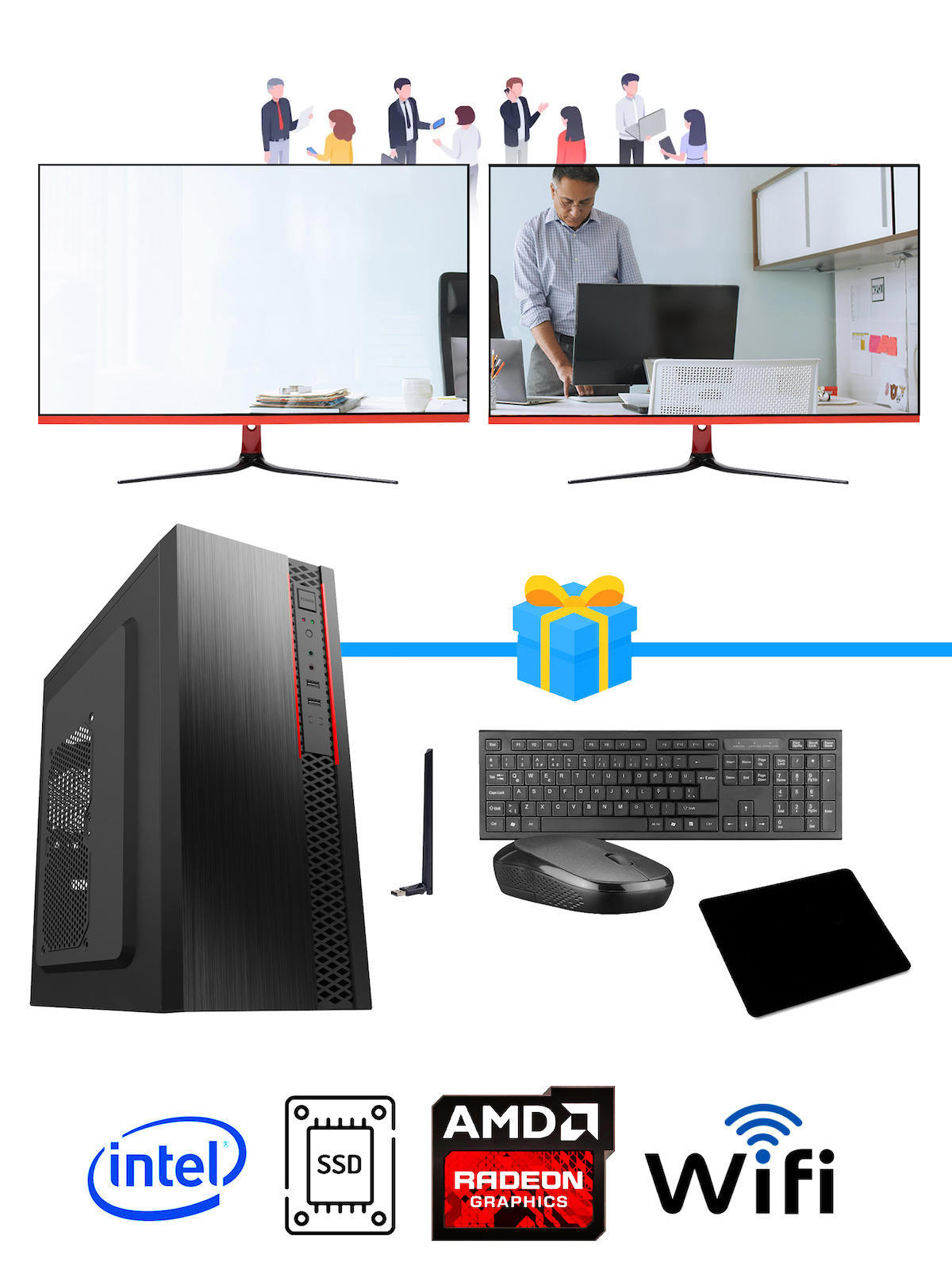 Ramtech Workforce OF310-238 Harici Radeon R5 230 Ekran Kartlı AMD Ryzen 7 i3 10100F 16 GB Ram DDR4 128 GB SSD Mid Tower
 FreeDos Masaüstü Bilgisayar