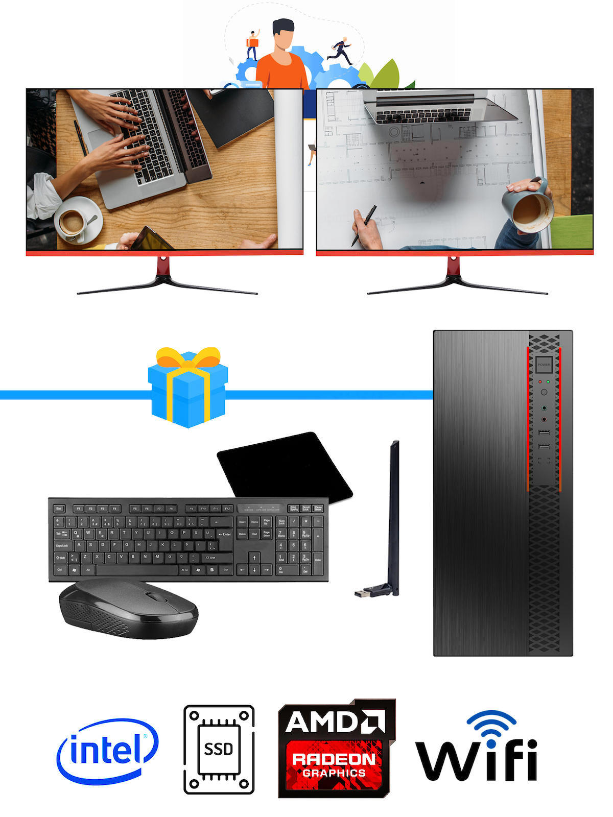 Ramtech Workforce OF510-0116 Harici Radeon R5 230 Ekran Kartlı AMD Ryzen 9 i5 10400F 8 GB Ram DDR4 256 GB SSD Mid Tower
FreeDos Masaüstü Bilgisayar