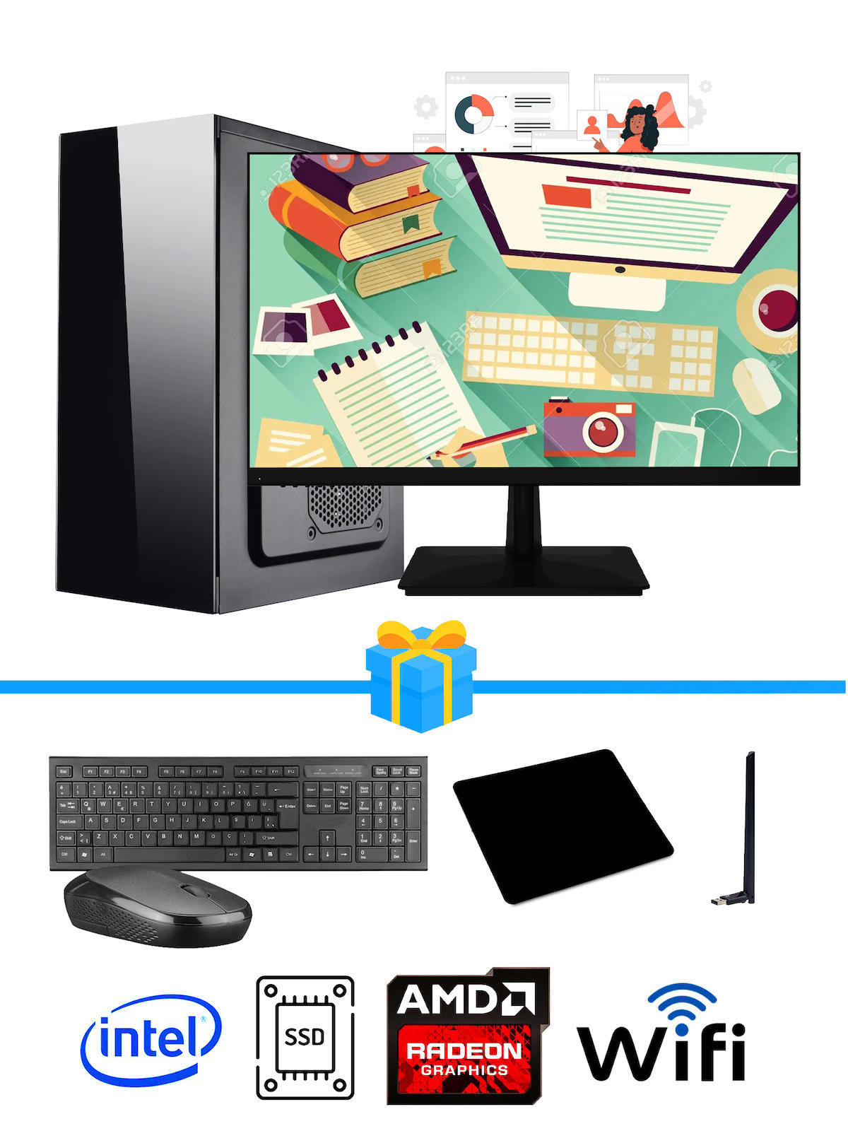 Ramtech Workforce OF510-059 Harici Radeon R5 230 Ekran Kartlı AMD Ryzen 9 i5 10400F 16 GB Ram DDR4 256 GB SSD Mid Tower
FreeDos Masaüstü Bilgisayar