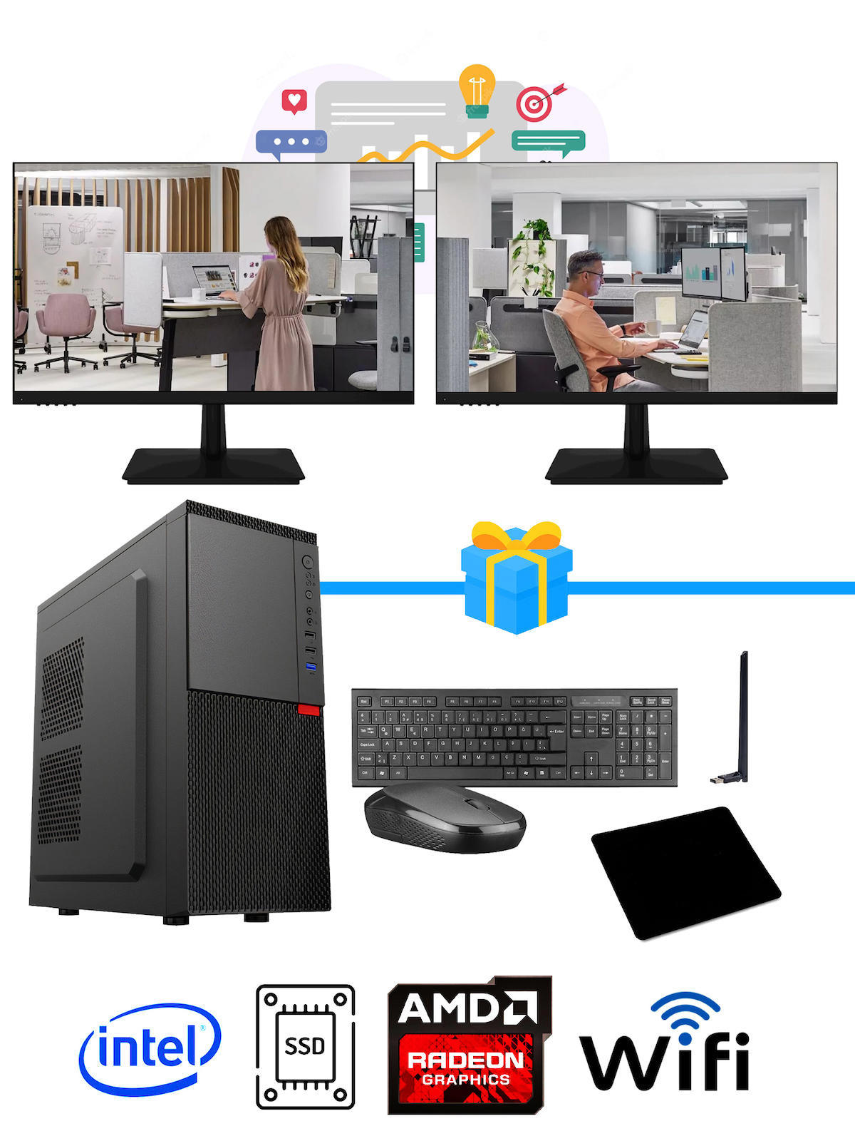 Ramtech Workforce OF310-222 Harici Radeon R5 230 Ekran Kartlı AMD Ryzen 7 i3 10100F 16 GB Ram DDR4 512 GB SSD Mid Tower
FreeDos Masaüstü Bilgisayar