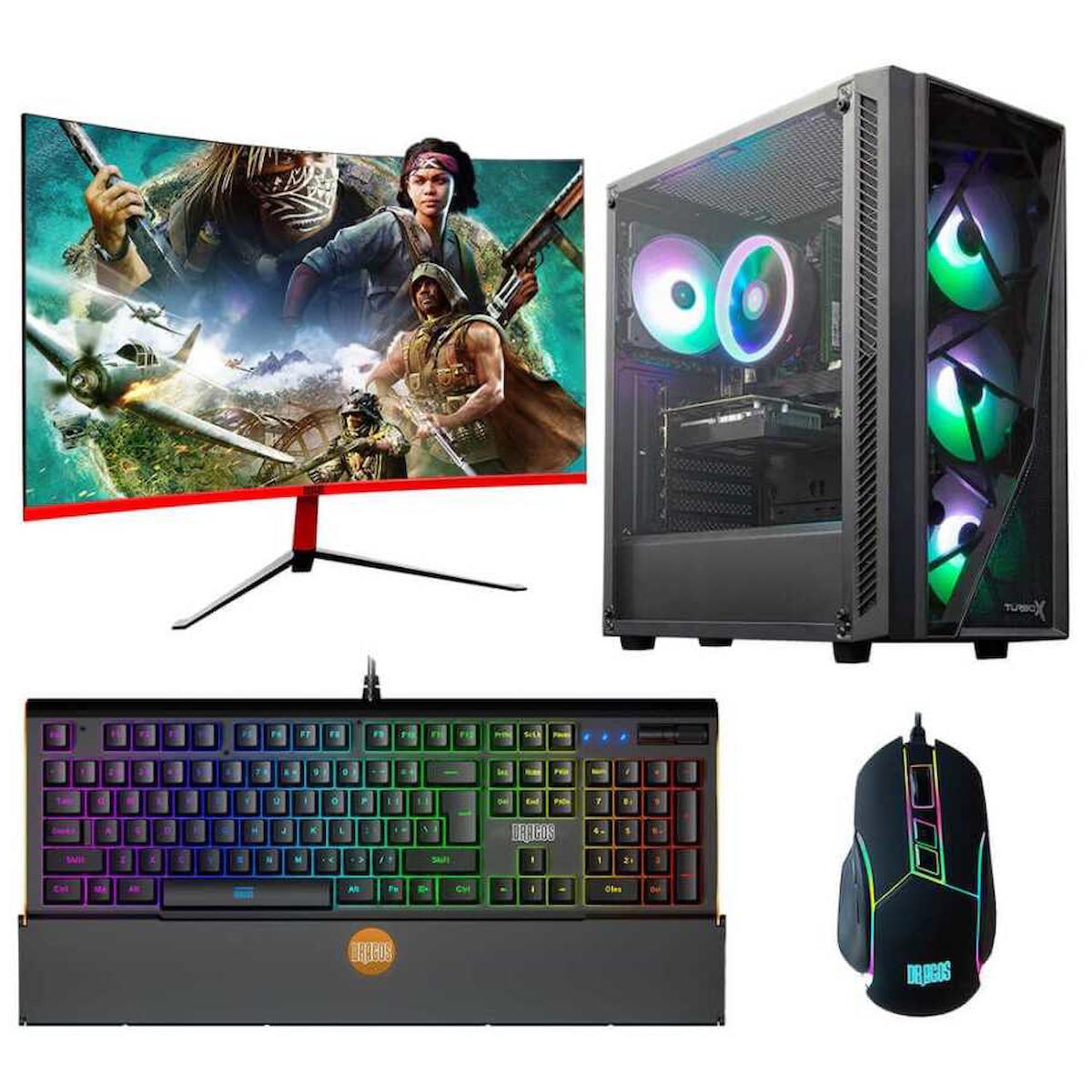 Dragos DRx2683 Harici GeForce RTX 3050 Ekran Kartlı AMD Ryzen 7 5500 32 GB Ram DDR4 512 GB SSD Mid Tower FreeDos Masaüstü Bilgisayar