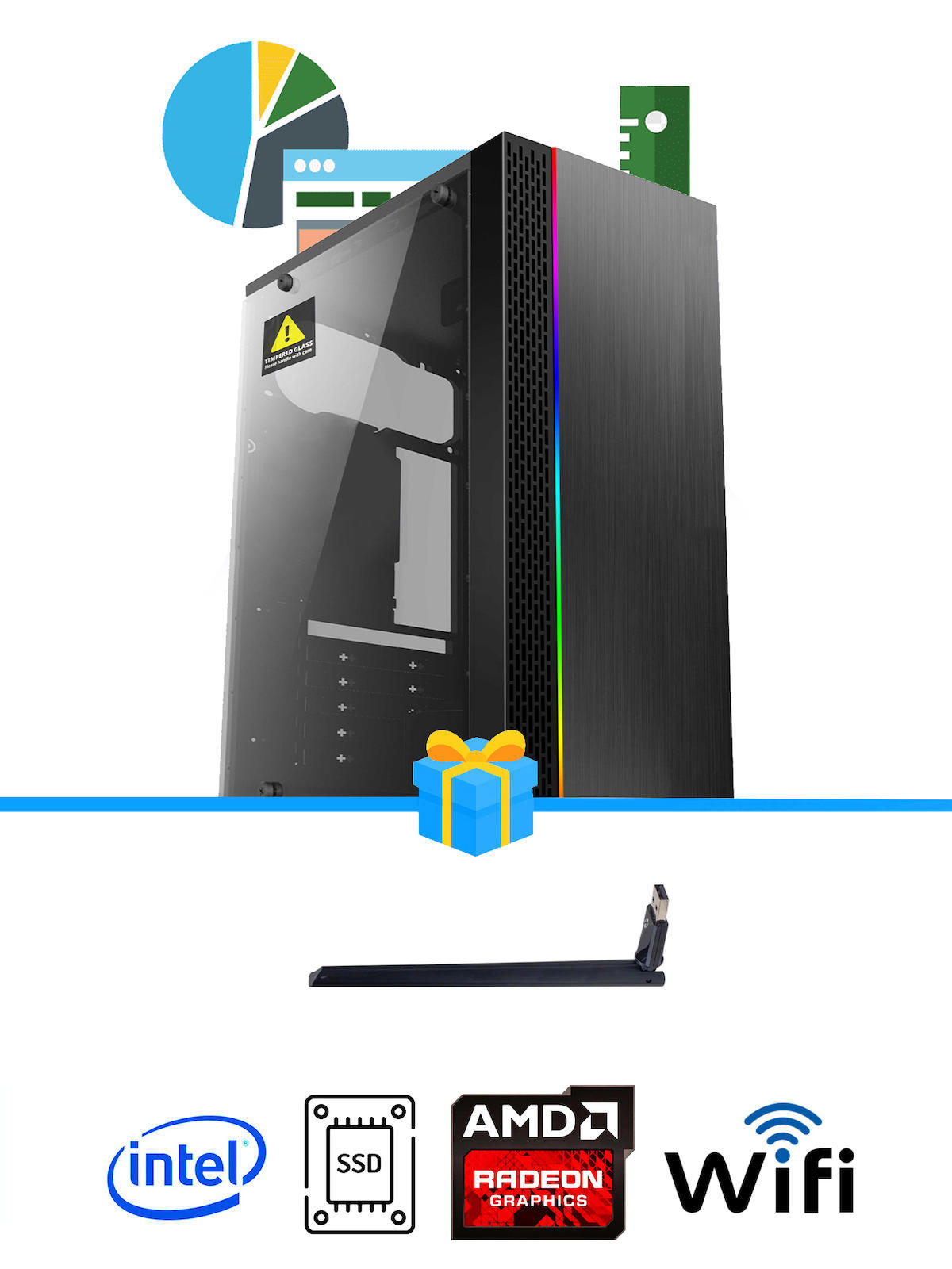 Ramtech Workforce OF710-261 Harici Radeon R5 230 Ekran Kartlı AMD Ryzen 9 i7-10700F 8 GB Ram DDR4 512 GB SSD Mid Tower
 FreeDos Masaüstü Bilgisayar