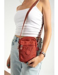 Baginn Mini Postacı Çanta Telefon Çantası 22*12 cm Çapraz Askılı Omuz Çantası Günlük Hafif Çanta - Kiremit
