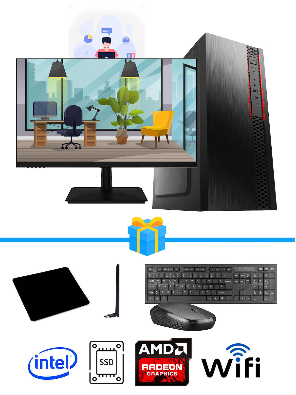 Ramtech Workforce OF710-318 Harici Radeon R5 230 Ekran Kartlı AMD Ryzen 9 i7-10700F 16 GB Ram DDR4 128 GB SSD Mid Tower
FreeDos Masaüstü Bilgisayar