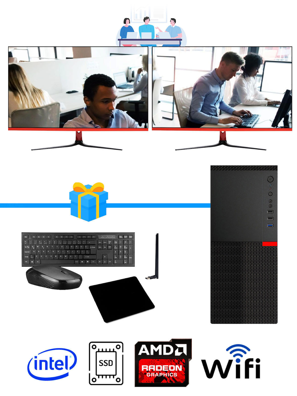 Ramtech Workforce OF710-378 Harici Radeon R5 230 Ekran Kartlı AMD Ryzen 9 i7-10700F 16 GB Ram DDR4 512 GB SSD Mid Tower
FreeDos Masaüstü Bilgisayar