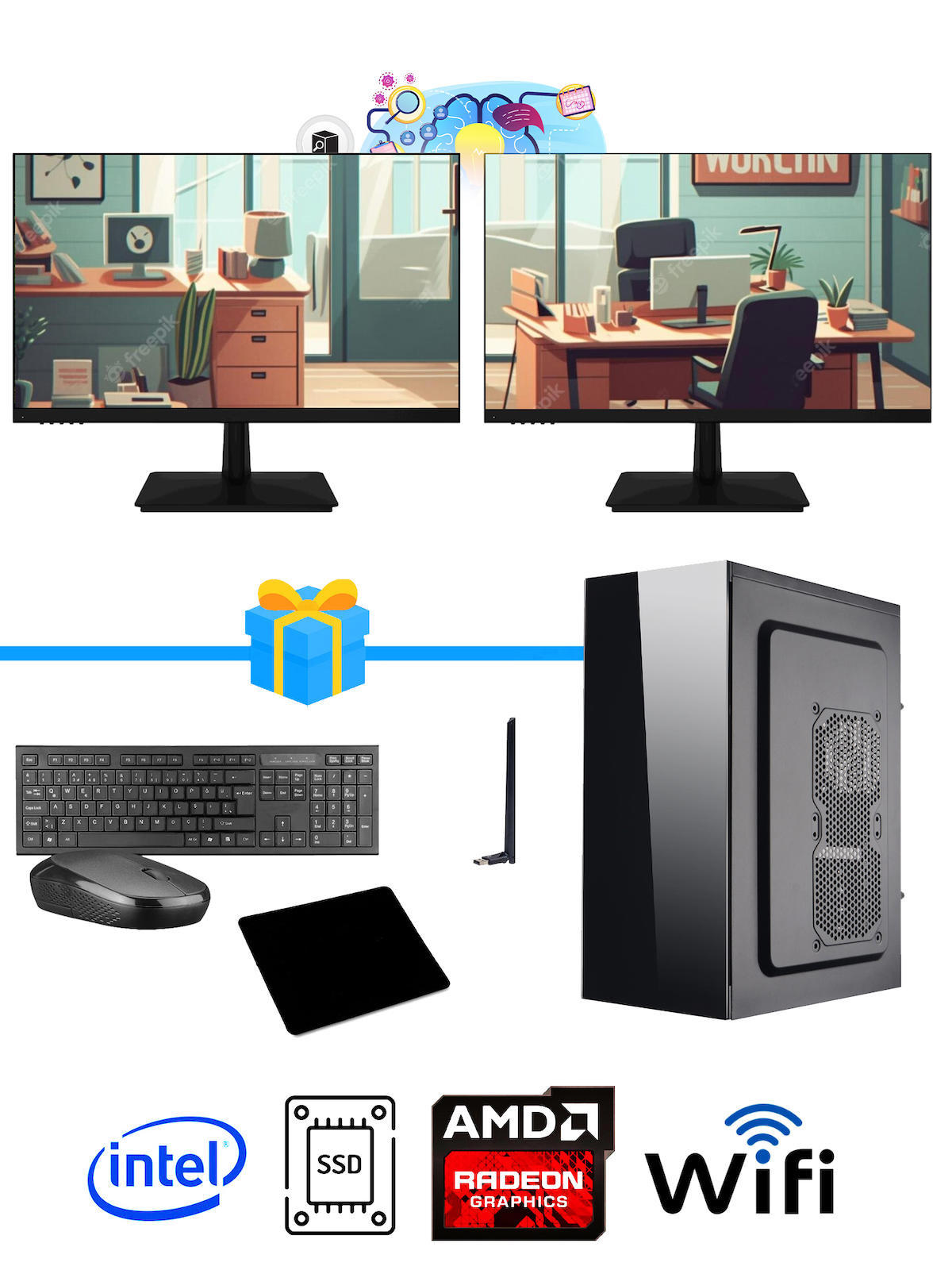 Ramtech Workforce OF710-347 Harici Radeon R5 230 Ekran Kartlı AMD Ryzen 9 i7-10700F 16 GB Ram DDR4 256 GB SSD Mid Tower
FreeDos Masaüstü Bilgisayar