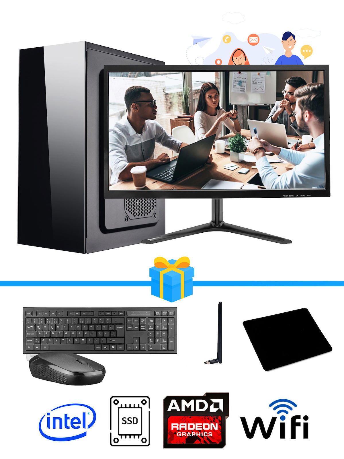 Ramtech Workforce OF510-049 Harici Radeon R5 230 Ekran Kartlı AMD Ryzen 9 i5 10400F 8 GB Ram DDR4 128 GB SSD Mid Tower
FreeDos Masaüstü Bilgisayar