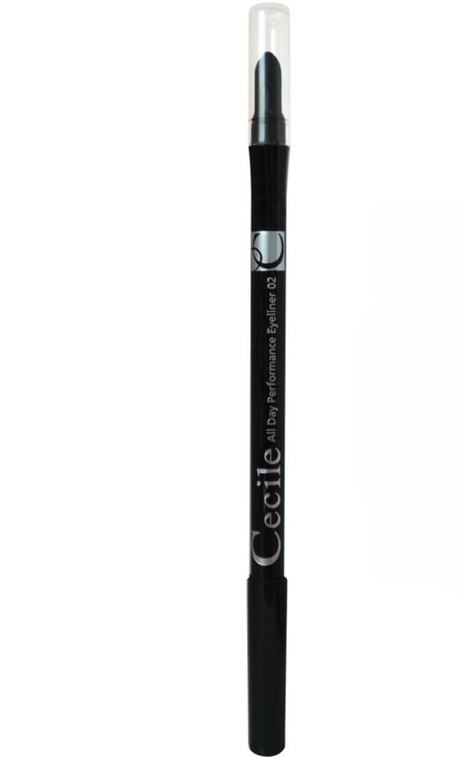 Cecile All Day Performance Çift Taraflı Suya Dayanıklı Mat 02 Siyah Kalem Eyeliner