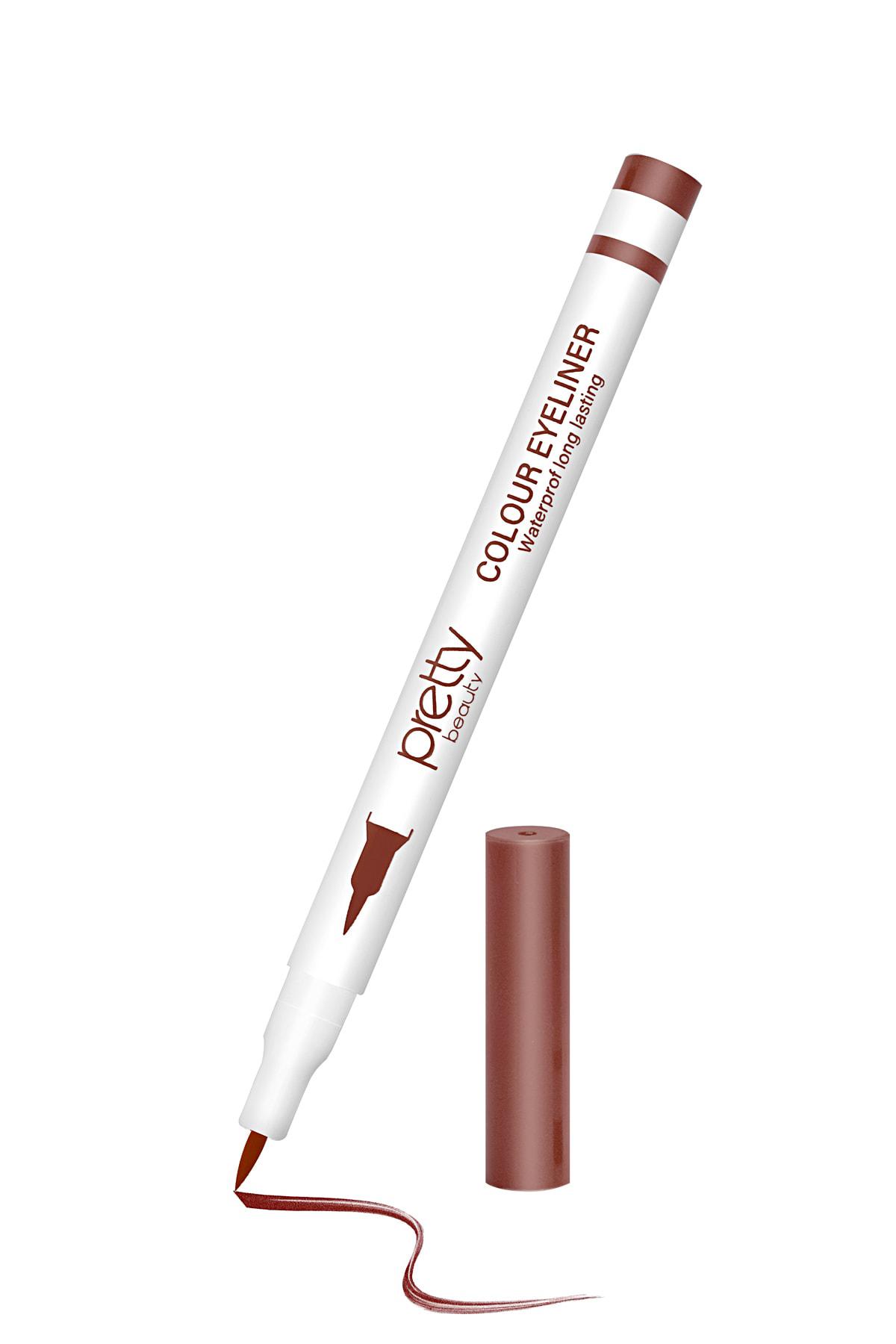 Pretty Beauty Suya Dayanıklı Mat Kiremit Likit Eyeliner