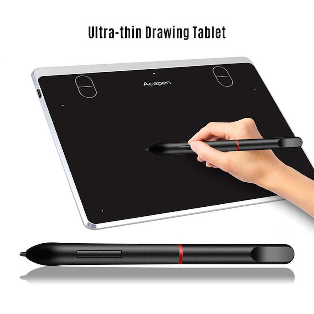 Acepen AP604 Kablosuz Kalemli 6.4 inç Grafik Tablet Silver