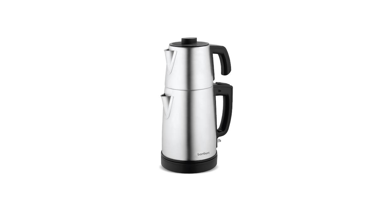 Bambum B4167 Otomatik Paslanmaz Çelik Demlikli 1800 W Işıklı Paslanmaz Çelik Inox Çay Makinesi