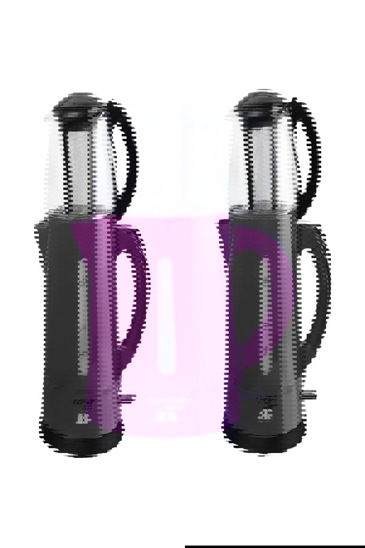Awox Awx-0099 Otomatik Cam Demlikli 2000 W Işıklı Plastik Mor Çay Makinesi