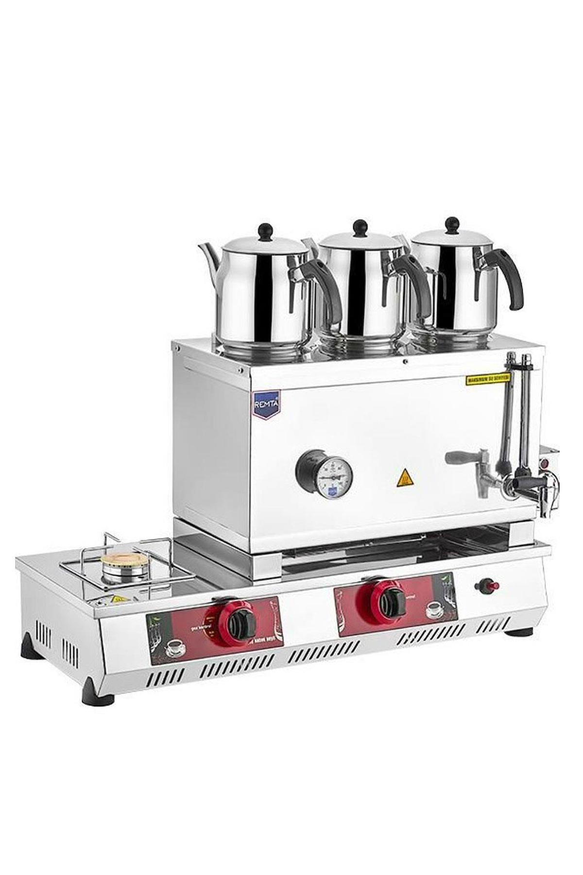 Remta N13E Otomatik Paslanmaz Çelik Demlikli 2200 W Işıklı Paslanmaz Çelik Inox Çay Makinesi