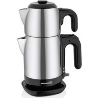 Korkmaz A369-13 Otomatik Paslanmaz Çelik Demlikli 1600 W Işıklı Paslanmaz Çelik Inox Çay Makinesi
