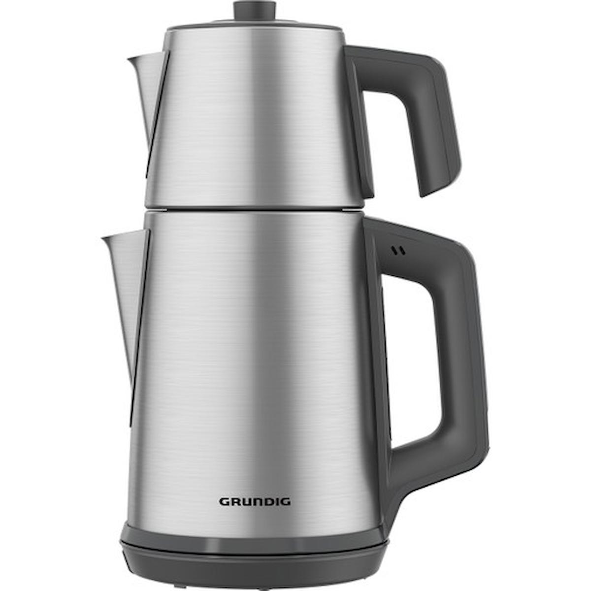 Grundig Otomatik Paslanmaz Çelik Demlikli 1650 W Işıklı Paslanmaz Çelik Inox Çay Makinesi