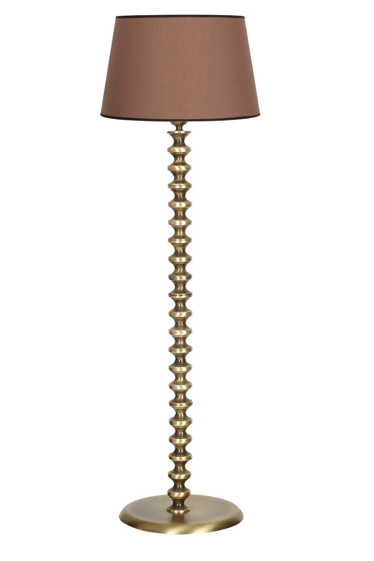 Vinner Jasmine Series 5802 Eskitme Tekli Metal Tek Ayaklı Şapka Lambader Sütlü Kahverengi