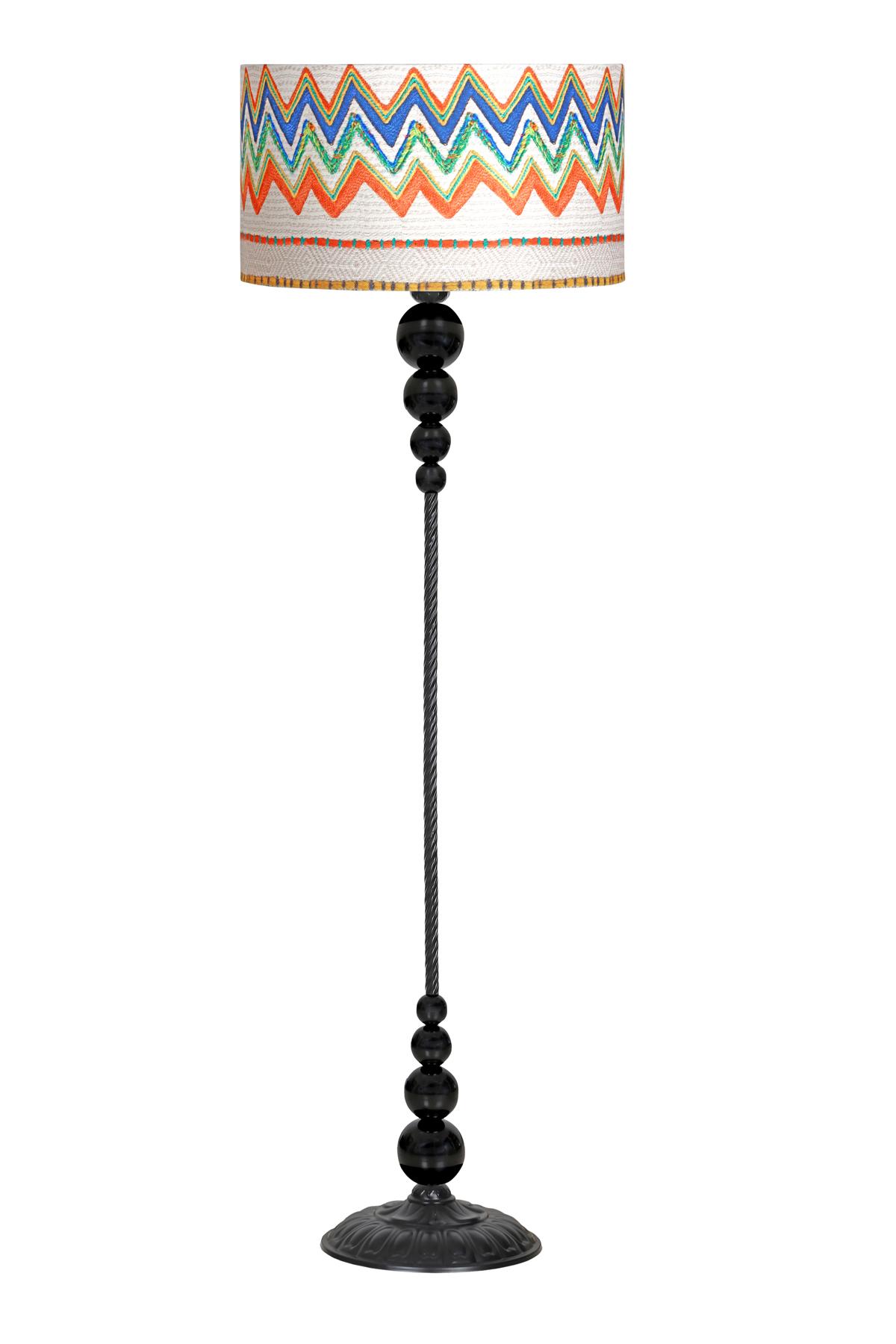 Vinner Caracas Modern Tekli Metal Tek Ayaklı Silindir Lambader Krem