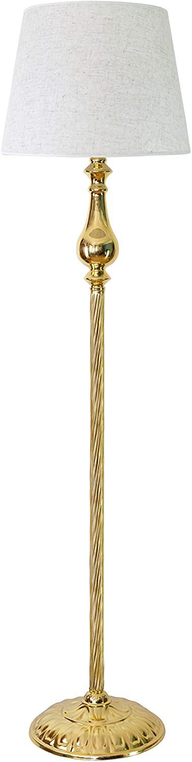 Vinner Solid Burgulu Modern Tekli Metal Tek Ayaklı Şapka Lambader Kırçıllı Beyaz