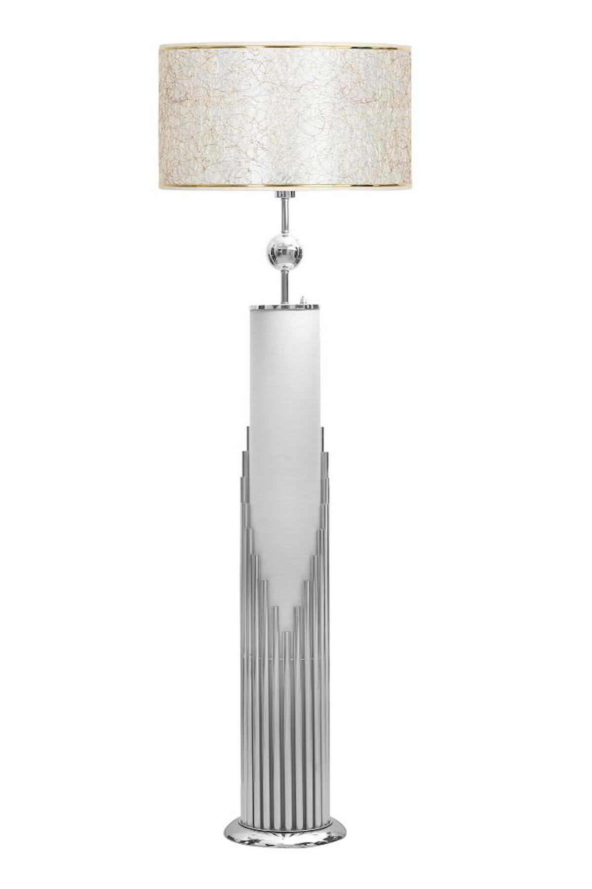 Vinner Doha Modern Tekli Metal Tek Ayaklı Silindir Lambader Sarı